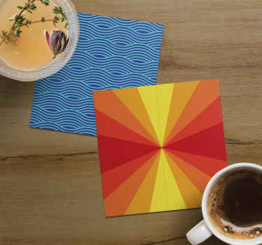 Bases para copos sol 70's Pôr do sol vintage - TenStickers