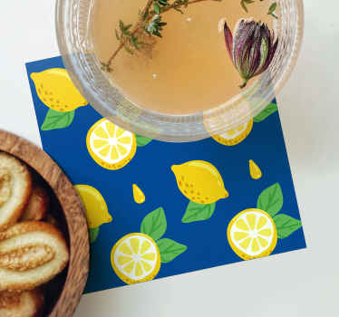 Dibujar a mano limones cítricos posavasos - TenVinilo