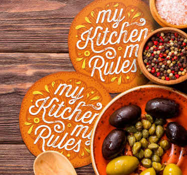 Posavasos frase mi cocina mis reglas - TenVinilo