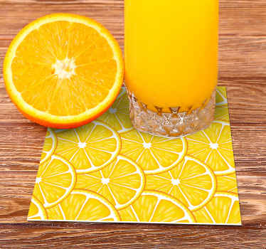 Orange Pattern citrus coaster - TenStickers