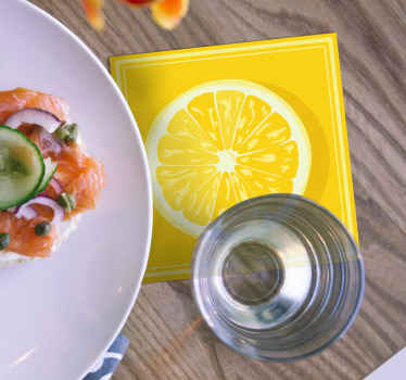 イエローレモンスライスシトラスコースター - TENSTICKERS