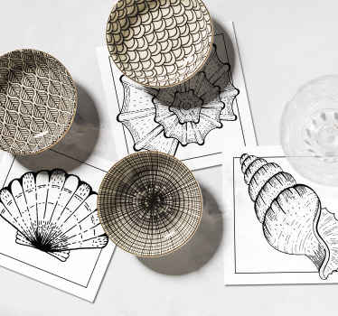 Morski život i školjke morski život podmetači - TenStickers