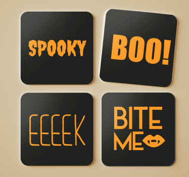 Scary boo halloween coaster - TenStickers
