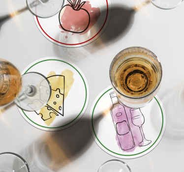 Italian food and drinks personalised coasters - TenStickers