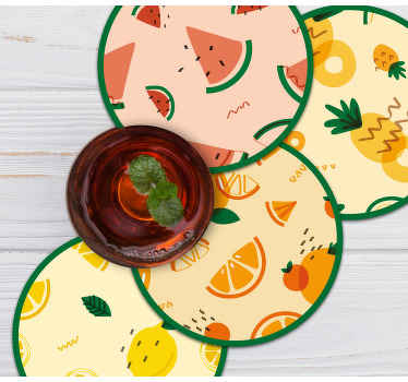 不同的小水果杯垫现代 - TenStickers