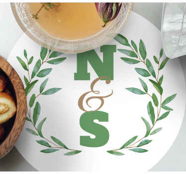 Første bokstaver etterlater tilpasset bryllupsbane - Tenstickers