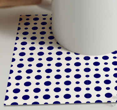 Posavasos moderno Patrón de círculos blancos azules - TenVinilo