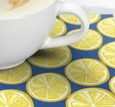 黄色柠檬片现代杯垫 - TenStickers
