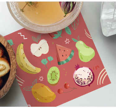 Forskellige frugt tekstur coaster - TenStickers