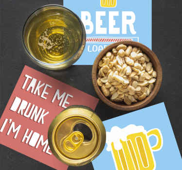 各种饮酒名言啤酒垫 - TenStickers