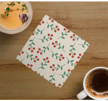 Sottobicchiere Quadrato Con Motivo Floreale E Scritta 'Pretty Floral Sloths' - Retro In Sughero, 9.5x9.5 Cm, Prodotto UK