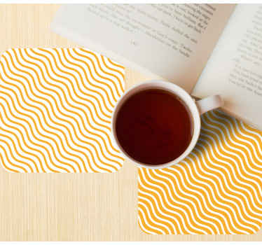 Bases para copos de texturas base para copos de linhas amarelas - TenStickers