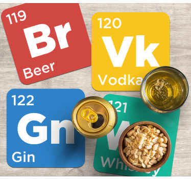 元素周期表酒精老式杯垫 - TenStickers