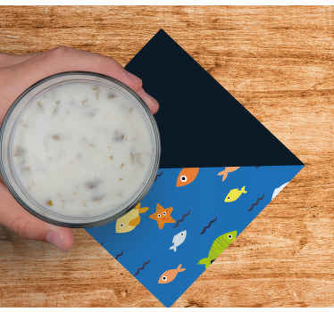 Pequeños peces de colores más posavasos - TenVinilo