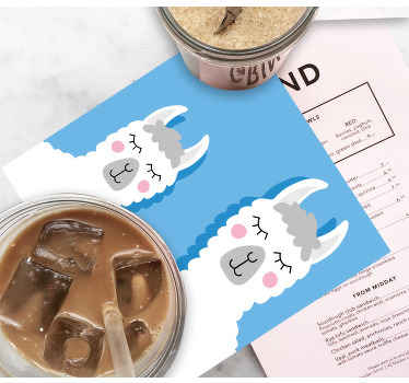 라마 얼굴 음료 컵 받침 - TenStickers