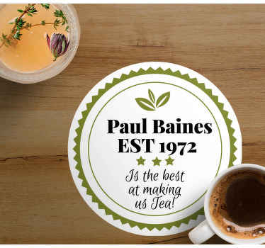 Personalised best tea maker coasters - TenStickers