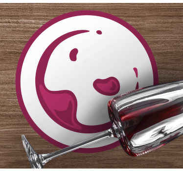 glass wine mark  modern coaster - TenStickers