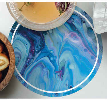 Abstrakti sininen maalaus modernit lasinaluset - Tenstickers