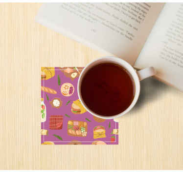 Watercolor food and drink more coasters - TenStickers