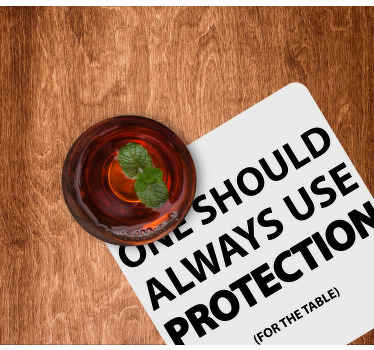 Sentence always wear protection text coasters - TenStickers