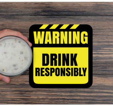 Drink responsibly text coasters - TenStickers