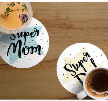Podkładki pod kubek z wzorami Dla mamy i taty - TenStickers
