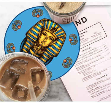Egyptisk farao vintage coaster - TenStickers