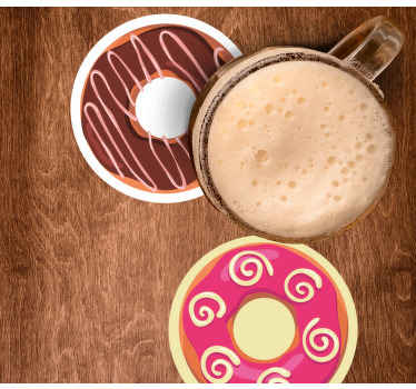 Modern coasters vibrant donut designs - TenStickers