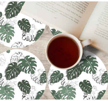 Monstera deliciosa hjørne flere glassbrikke - Tenstickers