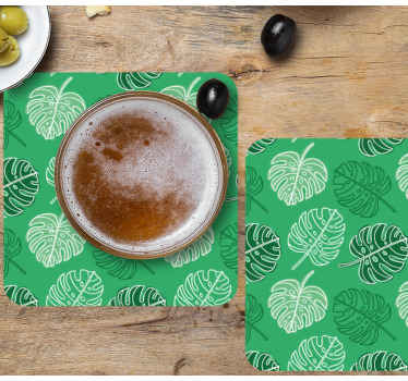 Monstera zöld mintás design több alátét - TenStickers