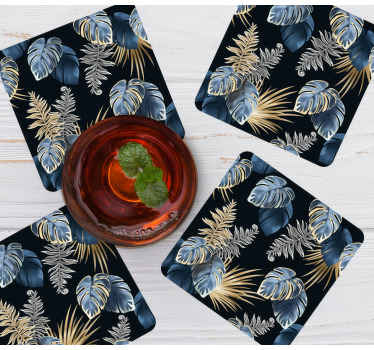 Monstera blader og palmer. Flere glassbrikke - Tenstickers