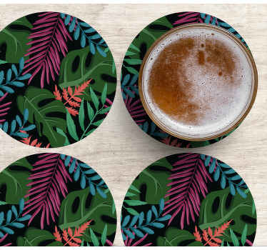 Monstera tropisk jungel flere glassbrikke - Tenstickers