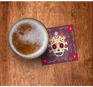 Posavasos de halloween femenino estilo mexicano - TenVinilo