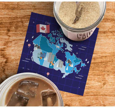 Dessous de verre carte du canada avec drapeau - TenStickers