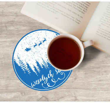 Podkładka pod kubek na święta Wzór jodły - TenStickers