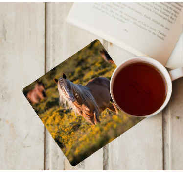 Beige hevonen modernit lasinaluset - Tenstickers