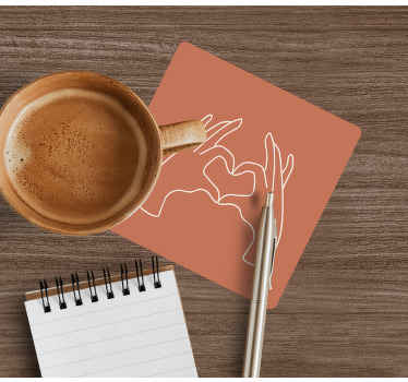 Kalp, eller, kabataslak çizim, modern, coaster - TenStickers