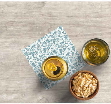 Untersetzer Fliese Türkisfarbene blumenfliese - TenStickers