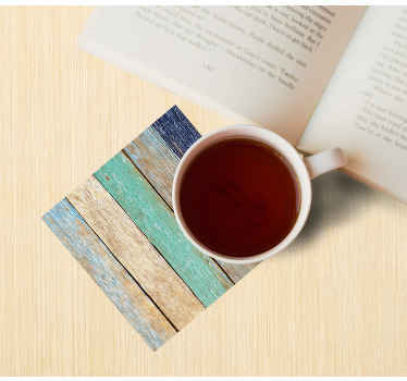 Posavasos textura Madera azul degradada - TenVinilo