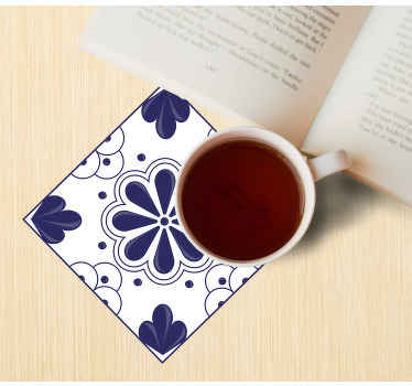Floral motif tile coasters - TenStickers