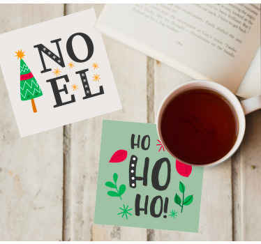 Holiday pack with quotes christmas coaster - TenStickers