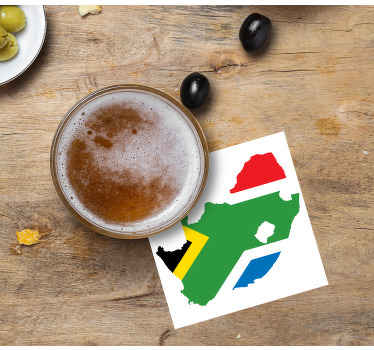 South Africa flag and map silhouette coasters - TenStickers