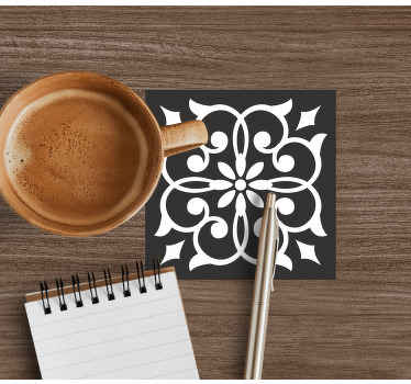 Posavasos moderno Forma de flor elegante encaje blanco - TenVinilo