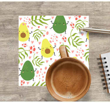 Mutlu avokado inek bardak altlıkları - TenStickers