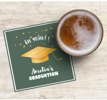 Graduation hat personalised coasters - TenStickers