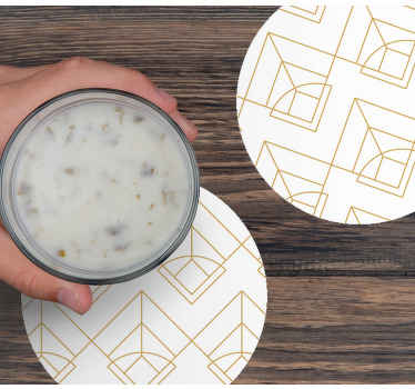 幾何学的なラインモダンコースター - TENSTICKERS