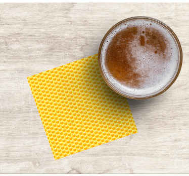 黄色のハニカムより多くのコースター - TENSTICKERS