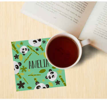 Hermosos pandas con nombre más posavasos - TenVinilo