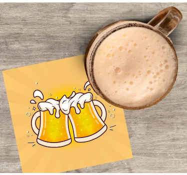 Jubel med glas ølmåtter - TenStickers