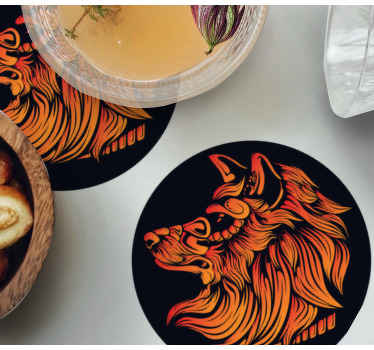 Boho turuncu kurt modern coaster - TenStickers